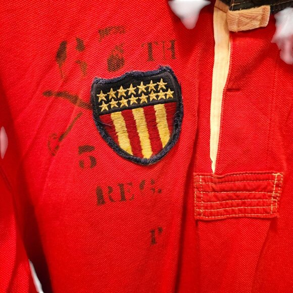 Polo by Ralph Lauren Men’s Red Polo Shirt Big Pony USA Crest Grommet Collar XL - Picture 6 of 13